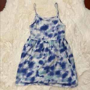 Birdies Tie-Dye Blue and White Kids Dress
